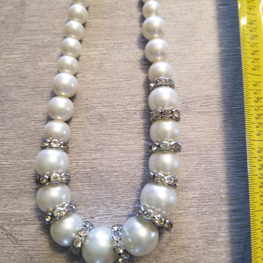 Faux pearl necklace